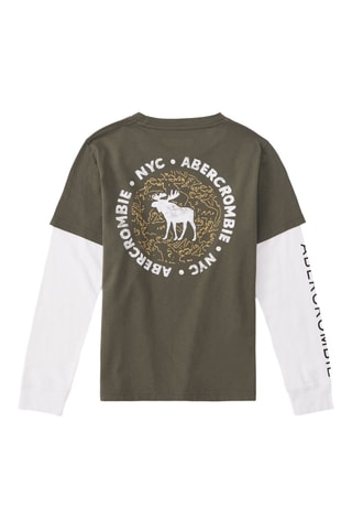 T-shirt - Verde-azeitona e branco