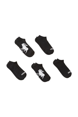 5 pares de meias curtas - Antracite e branco