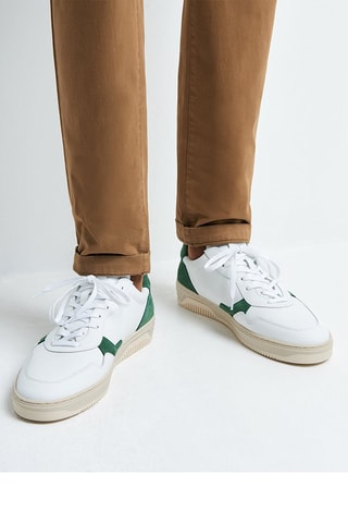 Baskets en cuir - Blanc et vert