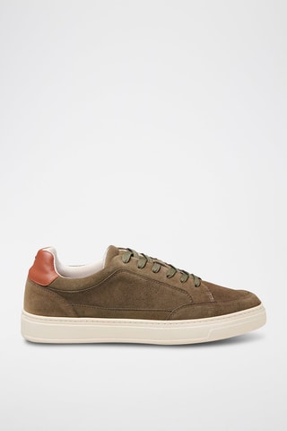Baskets plateformes en cuir - Kaki
