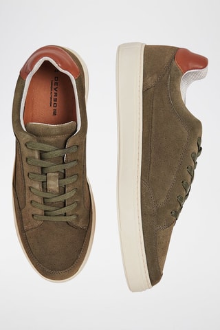 Baskets plateformes en cuir - Kaki