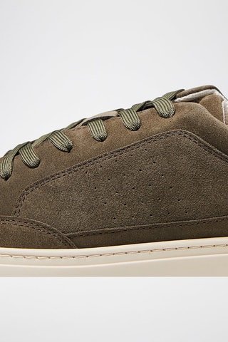 Baskets plateformes en cuir - Kaki