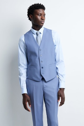 Gilet de costume en laine - Indigo