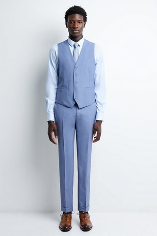 Gilet de costume en laine - Indigo