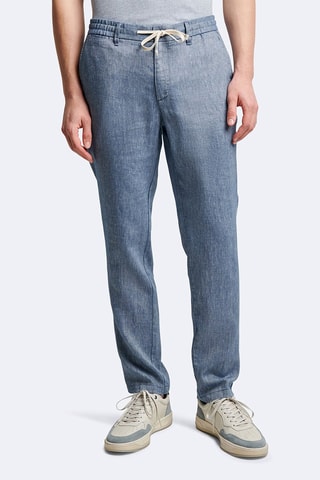 Chino en lin - Bleu