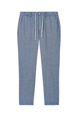 Chino en lin - Bleu