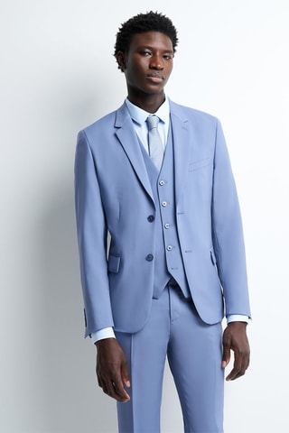 Veste de costume en laine - Bleu