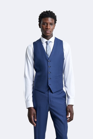 Gilet de costume en laine - Bleu