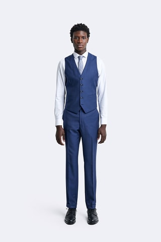 Gilet de costume en laine - Bleu