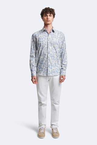 Chemise slim - Blanc et bleu