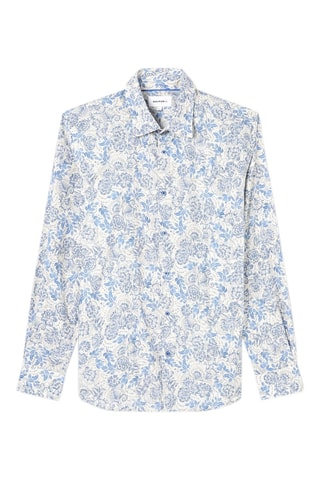 Chemise slim - Blanc et bleu