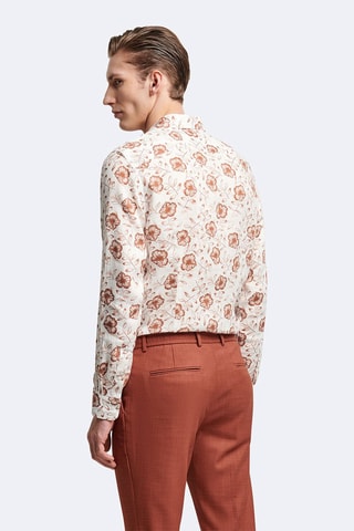 Chemise slim en lin - Blanc