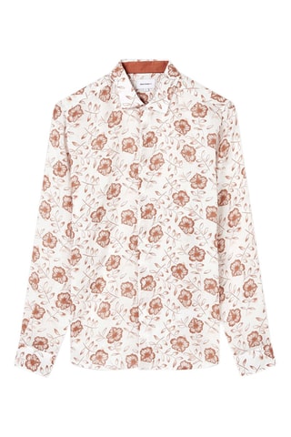 Chemise slim en lin - Blanc