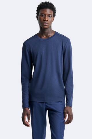 T-shirt manches longues jersey - Bleu