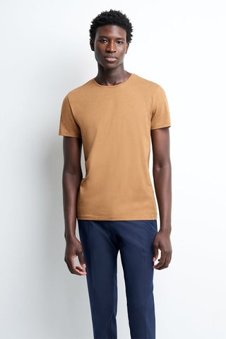 T-shirt slim - Marron clair