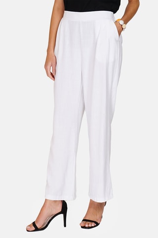 Pantalon wide legs - 
Blanc