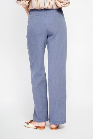 Pantalon droit en lin - Indigo