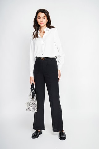 Pantalon droit en lin - Noir