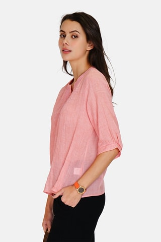 Top en lin - 
Rose