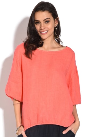 Top en lin - Corail