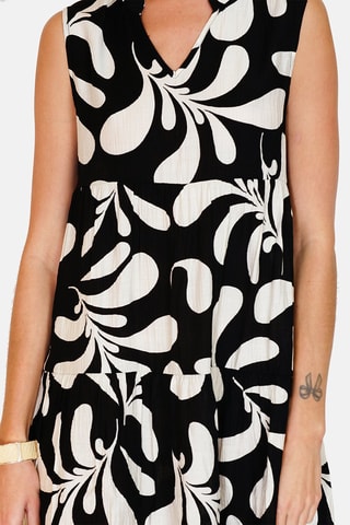 Robe trapèze en lin - 
Noir
