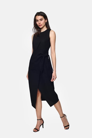Robe longue en lin - 
Noir