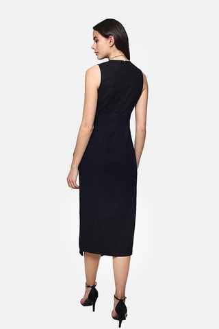 Robe longue en lin - 
Noir