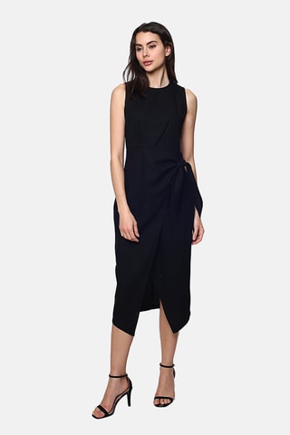 Robe longue en lin - 
Noir