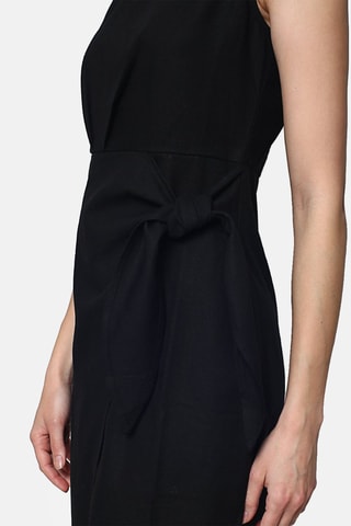 Robe longue en lin - 
Noir