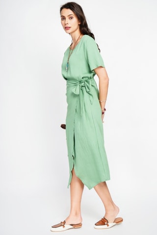 Robe longue en lin - Vert