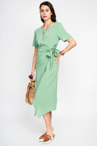 Robe longue en lin - Vert