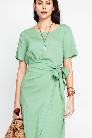 Robe longue en lin - Vert