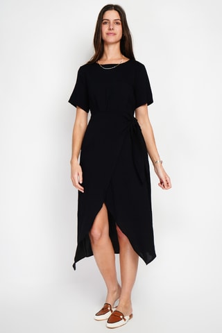 Robe longue en lin - Noir