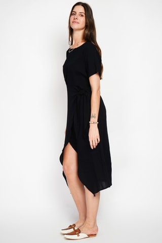 Robe longue en lin - Noir