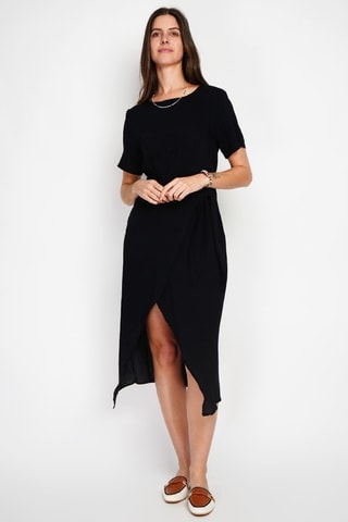 Robe longue en lin - Noir