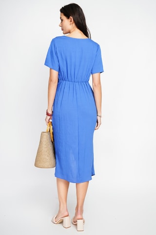Robe longue en lin - Bleu roi