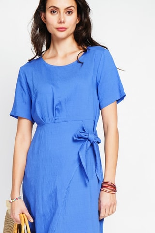 Robe longue en lin - Bleu roi