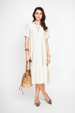 Robe patineuse en lin - Ecru