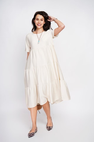 Robe patineuse en lin - Ecru