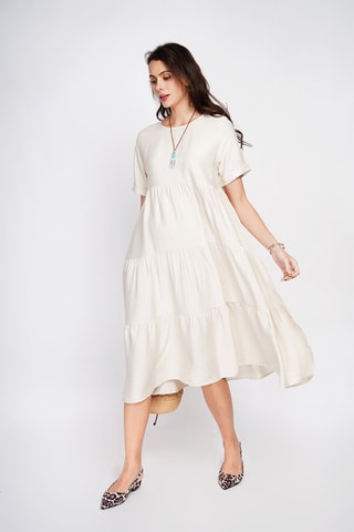 Robe patineuse en lin - Ecru