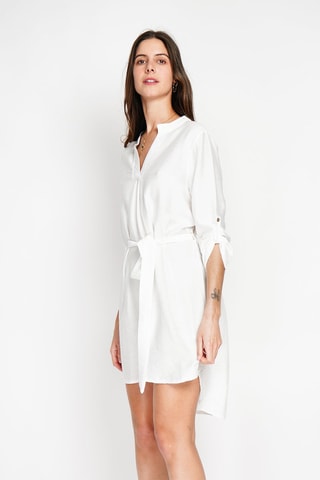 Robe droite en lin - Blanc