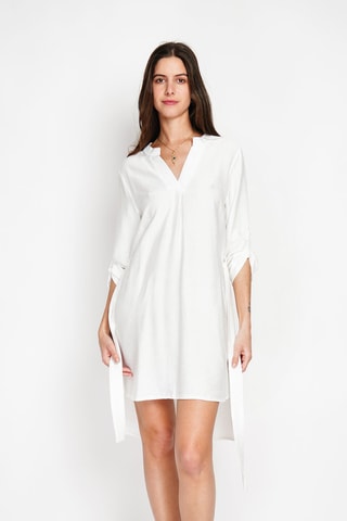 Robe droite en lin - Blanc