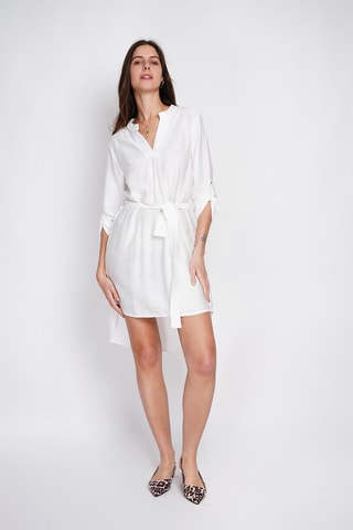 Robe droite en lin - Blanc