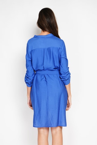 Robe droite en lin - Bleu roi