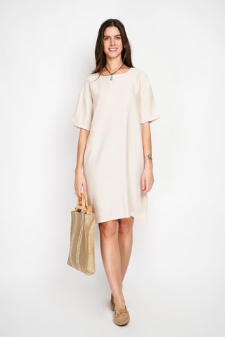 Robe droite en lin - Beige