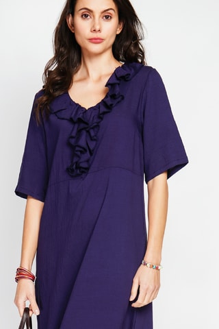 Robe longue en lin - Bleu marine