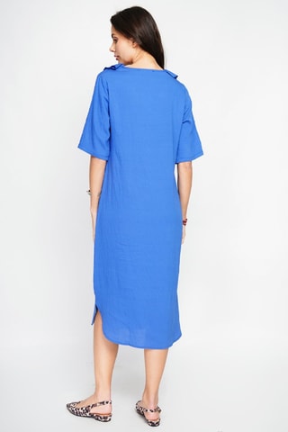 Robe longue en lin - Bleu