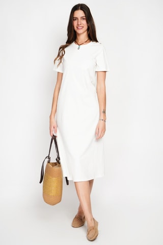 Robe longue en lin - Blanc
