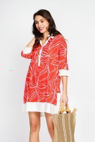 Robe chemise en lin - Orange