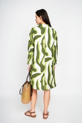 Robe trapèze en lin - Vert